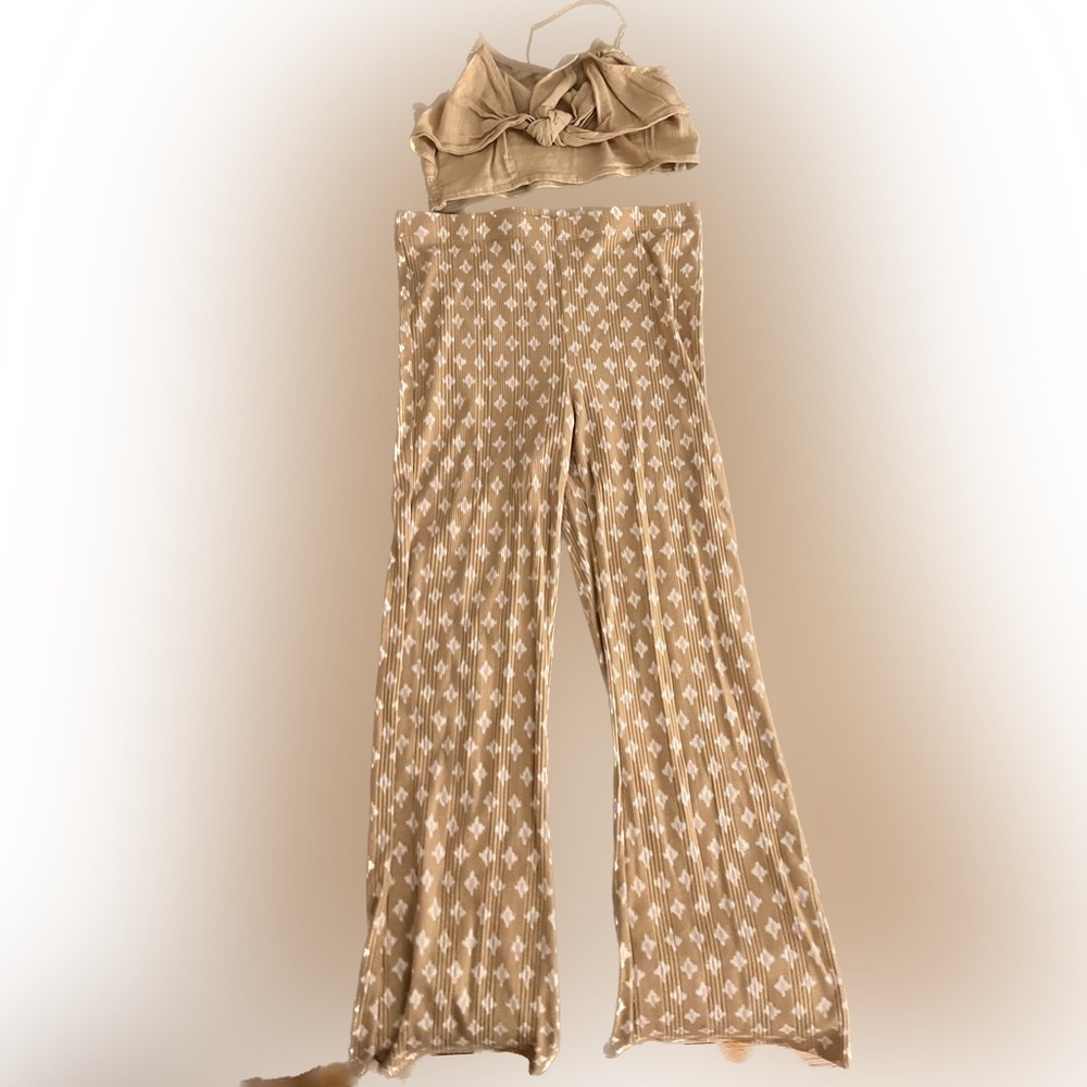 Two Piece Stylish Tan Women's Jumpsuit